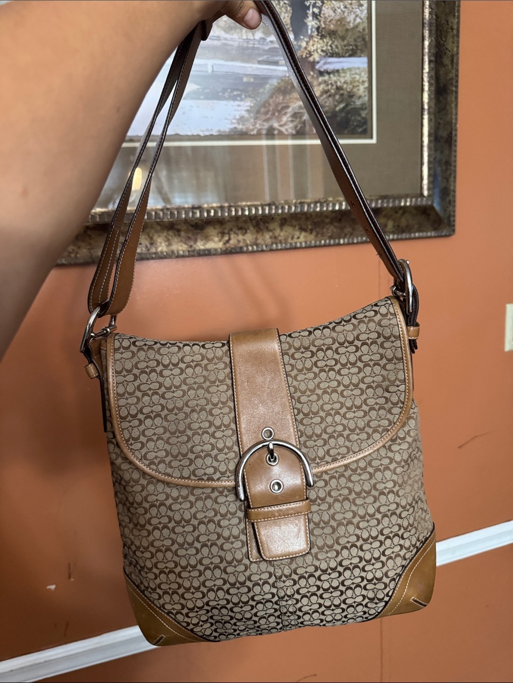 Coach Vintage Soho Signature C Buckle Flap Crossbody Bag (No. L3M-6377)